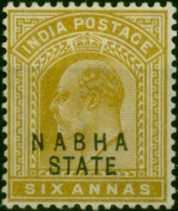 Nabha 1903 6a Olive-Bistre SG43 Fine & Fresh LMM