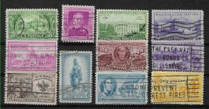 PCBstamps  1950 Commemoratives Year Set, #987-997, (11 var), used, (3)