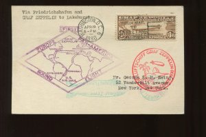 C14 Graf Zeppelin APRIL 19 1930 First Day Card to New York NY (Cv 996)