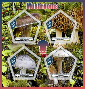 Stamps.  Mushrooms 2018 1+1 sheets perforated