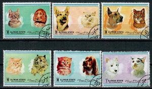 Ajman Dogs and Cats CTO set of 6 singles