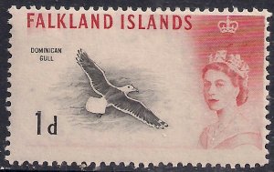 Falkland Island 1960 - 66 QE2 1d Black Backed Gull Umm SG 194 ( F1430 )