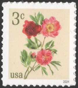 SC#5899 3¢ Peonies Single (2024) SA