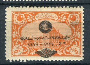 TURKEY; 1919 early Coronation Anniversary Optd. issue Mint hinged value