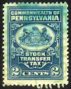 1940's, US Pennsylvania 2c, Stock transfer, Used