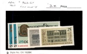 Germany - DDR, Postage Stamp, #963-967 Mint LH, 1967 Goethe House (AB)