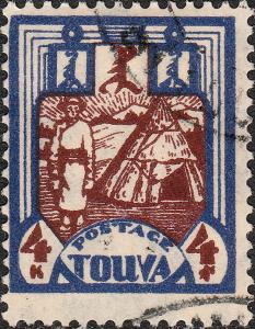 TOUVA / TUVA / TANNU-TUWA - 1927 Mi.18 4k Tuvan in Front of his Tent - VFU (e)