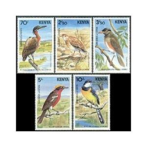 Kenya 288-292,MNH.Michel 283-287. Rare Local Birds 1984.Heron,Plower,Thrush,