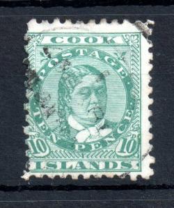 Cook Islands 1893 10d green SG#19 fine used WS13420