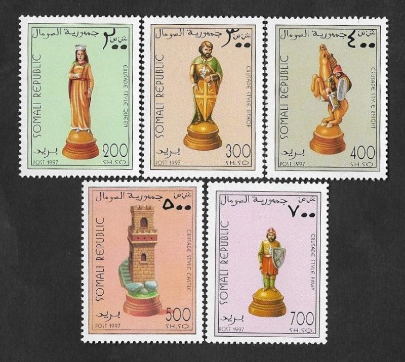 SD)1997 SOMALIA  FROM THE CHESS SERIES, QUEEN, PAWN, PRINCESS, KNIGHT, 5 STAMPS