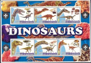 Mauritania 2003 Dinosaurs Mushrooms Scouting Scouts Sheet MNH Private