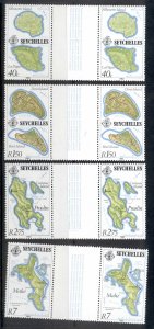 Seychelles 1982 Island Maps gutter pr MUH