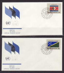 UN New York 374-389 Flags 1982 Geneva S/16 U/A FDC