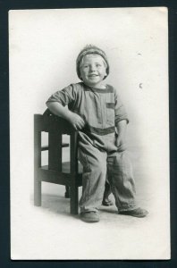 1919 Smiley Little Boy Real Photo Postcard - Tomales, California to Santa Rosa