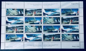 Canada #2100-2103 Canadian Bridges.  Pane of 16, MNH