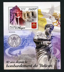 NIGER 2023 80th ANNIVERSARY OF THE VATICAN BOMBARDMENT S/SHEET MINT NEVER HINGED