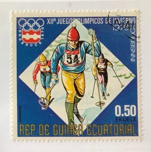 Equatorial Guinea 1976 Mi 762 used- 0.50e, Winter Olympics, Cross-country Skiing