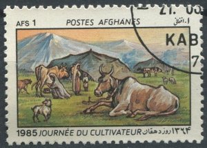 Afghanistan Sc#1119 Used, 1af multi, Farmers' Day (1985)