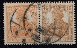 Germany 1917,Sc.#98f used se-tenant, color a. Mi.#W10aa cv.€450