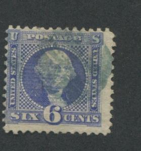 1869 US Stamp #115 6c Used Average Catalogue Value $200