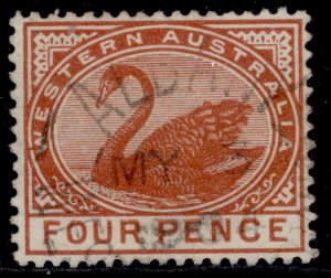 AUSTRALIA - Western Australia QV SG98, 4d chesnut, VERY FINE USED. CDS