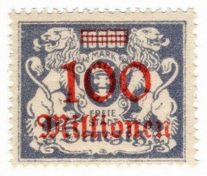 (I.B) Germany Revenue : Duty Stamp 100,000,000M on 10,000M OP (Danzig)