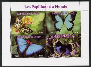 CONGO B. - 2013 - Butterflies of the World #4 - Perf 4v Sheet -Mint Never Hinged