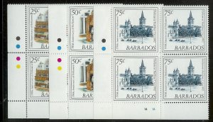 BARBADOS Large stamp accumulation Most MNH plate blocks gutter pairs Much value!