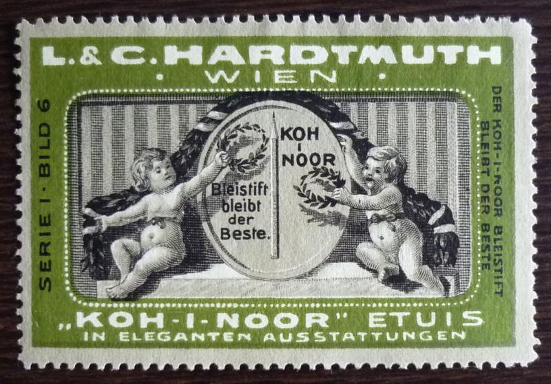 NICE POSTER STAMP! germany austria reklamemarke wien koh-i-noor child baby J92