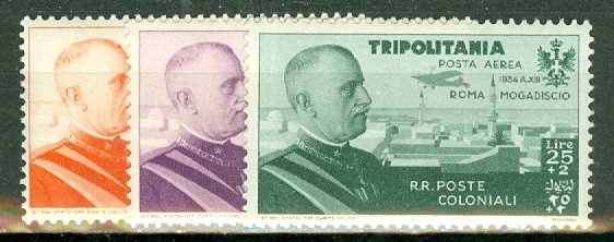 NB: Tripolitania CB1-10 MNH (CB9 toning spot) CV $390; scan shows only a few