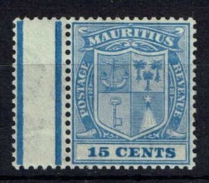 MAURITIUS SG219ax 1921 15c BLUE WMK REVERSED MTD MINT (d)