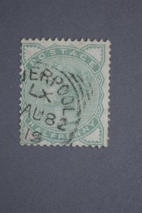 Great Britain #78 Half Penny Used AU82 19 Liverpool LX Cancel