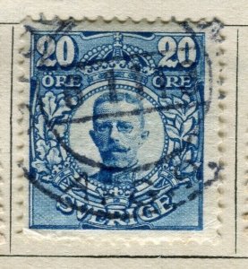 SWEDEN; 1910-11 early definitive series fine used 20ore. value