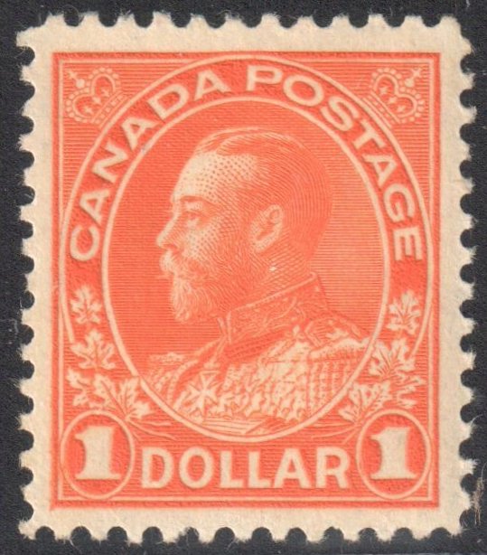 Canada #122 VF-XF NH Admiral 1$ Orange C450.00