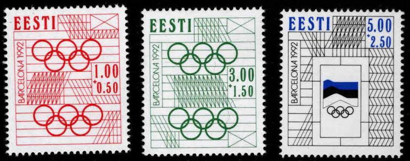 Estonia Scott B60-B62  MNH** Olympic semi-postal stamp set