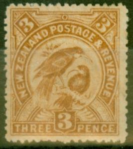 New Zealand 1906 3d Bistre-Brown SG321 Fine Lightly Mtd Mint