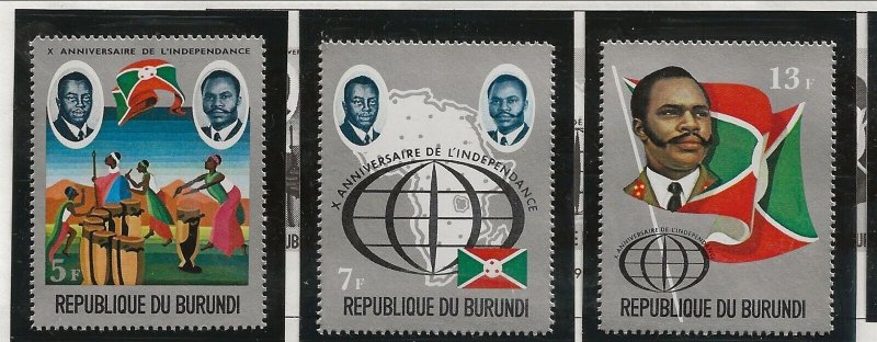 BURUNDI Sc 405-7,C162-4+407A+C164A NH SET+2PERF&2IMPERF S/S of 1972 - PRESIDENT 