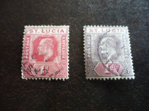 Stamps - St. Lucia - Scott# 51,58 - Used Part Set of 2 Stamps