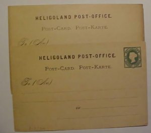 HELIGOLAND 2 DIFF POSTAL CARDS MINT