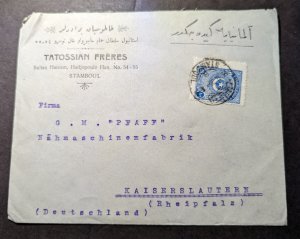 1926 Turkey Cover Istanbul to Kaiserslautern Germany G M Pfaff