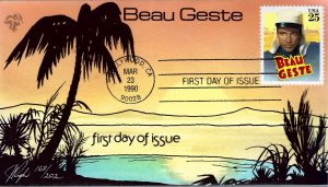 Beautiful Pugh Designed/Painted Beau Geste FDC...168 of 202 created!