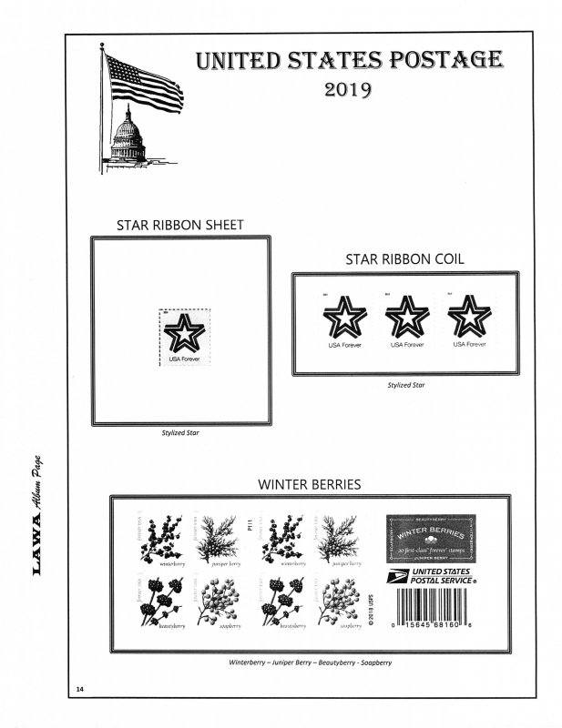 2019 US REGULAR PLATE BLOCK SUPPLEMENT – LAWA Album Pages