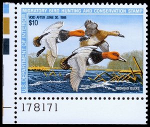 United States Hunting Permit Stamp Scott RW54 Margin Copy (1987) Mint VLH VF W