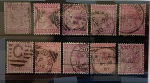 India 1882 QV 8a postmark and shades collection.  Scott 44a, SG 98/99