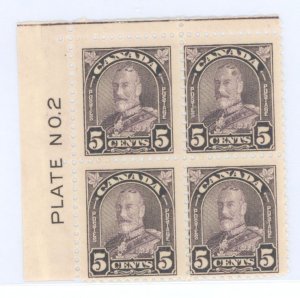 Canada #169  Plate Block