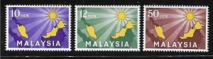 Malaysia 1963 Formation of Federation of Malaysia Sc 1-3 MNH A2299