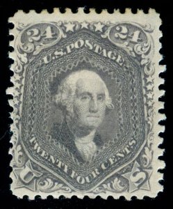 MOMEN: US STAMPS #78a GRAY LILAC MINT OG H WEISS CERT