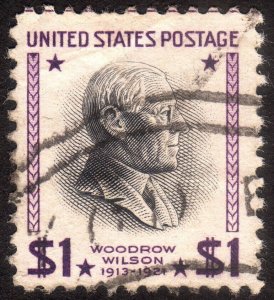 1938, US $1, Woodrow Wilson, Used, Sc 832