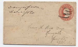 1856 Dangerfield (?) manuscript postmark small U9 to Jerseyville IL [h.4618]