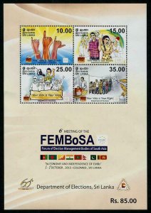 HERRICKSTAMP NEW ISSUES SRI LANKA Sc.# 1985a Anniv. of the Election Dept S/S